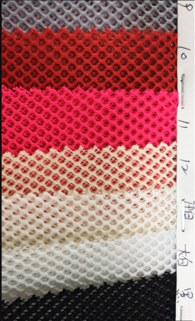 DG-XHFZ   普通280g  三明治網眼布   3D三層網布    100%滌綸   200-210（g/㎡)  54寸   精梳   硬網 挺身 粗網 細節-17